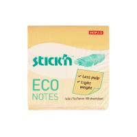 Notesblok ECO 76x76 100 Blad Gul Selvklæbende Sticky Notes, der klæber overalt igen og igen uden at beskadige underlaget.