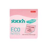 Notesblok ECO 76x76 100 Blad Lyserød Selvklæbende Sticky Notes, der klæber overalt igen og igen uden at beskadige underlaget.