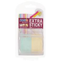 Notisrulle Extra Sticky 25mm x10mtr Assorterat Selvkl&aelig;bende Stick Notes p&aring; rulle i dispenser, h&aelig;fter ekstra godt overalt igen og igen uden at beskadige overfladen. 25mm x10 m pr rulle. 2 farver, gul och bl&aring;.
