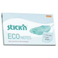 Notesblok ECO 76x127 100 Blad Blå Selvklæbende Sticky Notes, der klæber overalt igen og igen uden at beskadige underlaget.