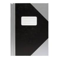 Kinabog A6 Linjeret Sølv Notatbok med 70g papir og kraftig omslag i matchende sort og sølv. Med forhåndstrykket etikett på forsiden.