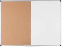 Opslagstavle Kombi Whiteboard/Kork Aluminiumramme 90x60cm Kombinationstavle, kork og magnetisk overflade, aluminiumsramme, 90 x 60 cm. Fremragende produkt til at skrive mødenotater, ideer, fastgørelsesnoter og meget mere ned på.
