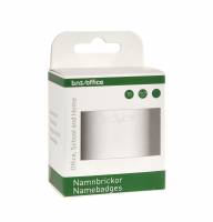 Navneskilt Nål 30x70mm 10 Pack Kongresmærker 30x70mm med sikkerhedsnål og indstik for tydelig og sikker indentifikation af besøgende, konferencedeltagere m.fl.