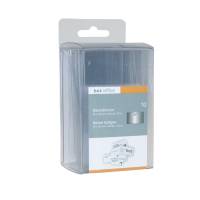 Navneskilt Nål 60x100mm 10 Pakke Kongresmærker 100x60mm med sikkerhedsnål og indstik for tydelig og sikker indentifikation af besøgende, konferencedeltagere m.fl. Fremstillet af PET plast for at kunne benyttes flere gange.