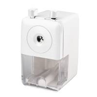 Blyantspidser Bord Hvid Klassisk manuel blyantspidser til bordmontering med opsamlingsbeholder.