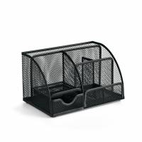 Skrivebordsorganizer Sort Ny sort skrivebordsorganizer i vores Mesh-serie med flere rum til kuglepenne, noter og notesbog - en praktisk og stilfuld løsning til et velorganiseret skrivebord.