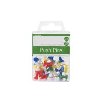 Pushpins 25 styk Assorterede Farver 25 tegnestifter i assorterede farver til opslagstavler med bred gribevenlig top.