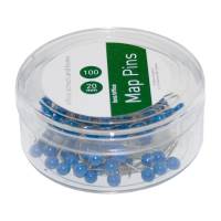 Kortnåle 100 Stykk Blå 100 blå kortnåle med rundt hoved.