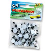 Rulle Øjne med Øgnevipper 100stk Selvklæbende rulleøjne i forskellige størrelser. Perfekt til at lave figurer eller til at dekorere og udsmykke dit håndværk.