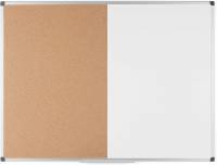 Opslagstavle Kombi Whiteboard/Kork 120x90cm Halv kork- og halv magnettavle. Udstyret med tilbehørsholder og fastgørelsessæt. Mål 120x90cm