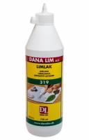 Dana Limlak 319 750ml Limlak 319 er en vandbaseret allround lim og lak. Anvendes til limning af papir, pap, stof, træ m.m.