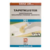 Dana Tapetklister 201 500g Tapetklister 201 er en letopløselig ekstrafin pulver stivelsesklister.
