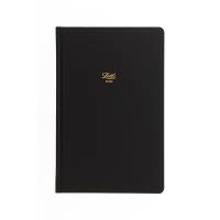 Letts Icon Book Notesbog Sort Stilfuld notesbog i bogstil med et luksuriøst sort omslag lavet af glat, coated papir.