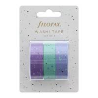 Filofax Washi Tape Sæt Expressions Dekorer og hav det sjovt med dette sæt med tre washi-tape fra vores Expressions-kollektion i smukke lilla, aqua- og lyseblå farver.