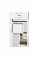 Filofax Notesblokke Moonlight Marker vigtige sider med dette sæt glamourøse guld, sorte og hvide aftagelige memo noter fra Moonlight Collection