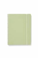 Filofax Notesbog A5 Linieret Sage Oplev Filofax-notesbogen med et blødt omslag i den beroligende farve Sage. Den ligger fladt, når du skriver, og giver en perfekt balance mellem stil og funktion.