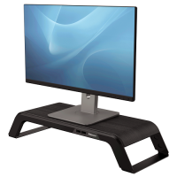 Fellowes Monitorfod Hana LT™ Sort Fellowes Hana™ monitorstand hjælper med at forebygge overanstrengelse af nakken ved at hæve skærmen til en behagelig synshøjde med 3 justerbare indstillinger.