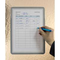 Magneto Ramme Selvklæbende Flytbar Memo A4x1, Sølv Med Memo kan du skrive direkte på dokumentet, fordi det kun er rammen, der holder dokumentet på plads. Praktisk kugleholder medfølger.