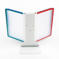Wera Proframe Borddisplay A4 for 10 Rammer Gr&aring; Elegant A4-borddisplay i gr&aring;t med plads til 10 rammer. Fremstillet af slidst&aelig;rkt pulverlakeret st&aring;l og passer perfekt til butikker, receptioner og udstillinger.