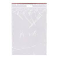 Grippie Light Lynlåsposer Nr-34 170x230mm Lynlåspose T-34, 170x230mm (indre mål) med 5mm euro hul til ophæng. 40 mikron, kraftig lynlåslukning og rød stregmarkering. Fødevarergodkendt. 100 poser pr. bundt, 1000 poser pr. pakke.