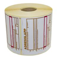 Adressetikett Rulle 1000 Pakke Adresselabels på rulle, 110x96mm. Kraftig klæber, der klæber til de fleste underlag.