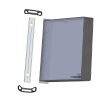 PRO V&aelig;genhed A4x5 PP Sort Magnetisk holder til opslagstavler, med nem indl&aelig;sningsfunktion, opslagstavlerne er indrammet med sort plastbelagt st&aring;ltr&aring;d.