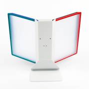 Wera Proframe Borddisplay A4 for 10 Rammer Gr&aring; Elegant A4-borddisplay i gr&aring;t med plads til 10 rammer. Fremstillet af slidst&aelig;rkt pulverlakeret st&aring;l og passer perfekt til butikker, receptioner og udstillinger.