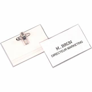 Navneskilt Clip/Nål 56x92 50stk Fellowes navneskilt med clip og nål.