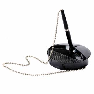 FELLOWES Skrivebordspen Sort Velegnet til brug på diske og skriveborde. Indeholder dobbeltklæbende fastgørelsespuder til disken520 mm krom kædeStabil 300g base