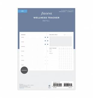 Wellness Trackers A5 Refill Wellness Refill med plads til motion, wellness og sporing af vaner-sider, skabt til at hjælpe dig med at passe på din krop og sind.