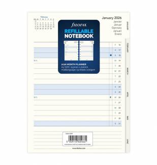 Notesbog Med Månedsplan A5 2026 Månadsplaner for 2026, designet til A5-notesbog.