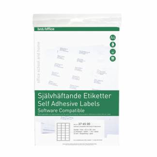 Kopi & Laseretiket 63,5x38,1mm 25 Pakk Hvide selvklæbende etiketter til brug indendørs..Udskriftskvaliteten er i top på både sort/hvid og farveprint.