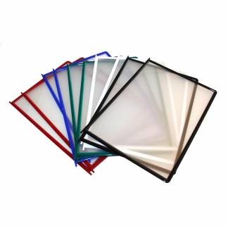 Quickload Lommer A4 5st Assorterede Farver A4 QuickLoad lommer med dobbeltsidet QuickLoad åbning, som gør det let at udskifte dokumenter. Lommen er fremstillet af 100% miljøvenligt PP plastik.