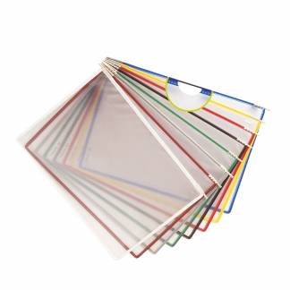 Tarifold Lommer PVC A4 10st Assorterede Farver Super robuste lommer til registersystem i A4! Displaylommer fra Tarifold holder en kvalitet i absolut særklasse. De er fleksible og robuste. Topåbning.