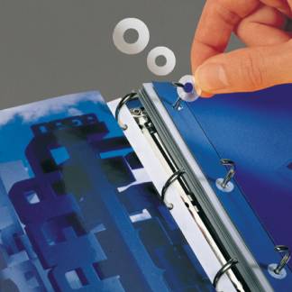 Hulforstærker PP 500stk/fp Selvklæbende hulforstærker er ideel til dokumenter, der ofte tages ud af og sættes ind i ringbind.