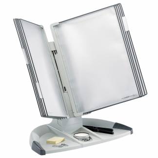 Tarifold Bord Display Design Line A4 10 Lommer Grå Takket være den fremadvendte base er dette panelsystem fra Tarifold både stabilt og pladsbesparende.Ingen monteringsværktøj påkrævet.