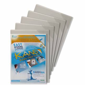 Kang Magnetisk Skiltelomme A4 5 Pack Skiltelommer med fuld magnetisk bagside og hjørneåbning. Kan indeholde op til 10 ark papir.