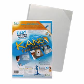 Kang Magnetisk Skiltelomme A3 1 Pack Skiltelommer med fuld magnetisk bagside og hjørneåbning. Kan indeholde op til 10 ark papir.