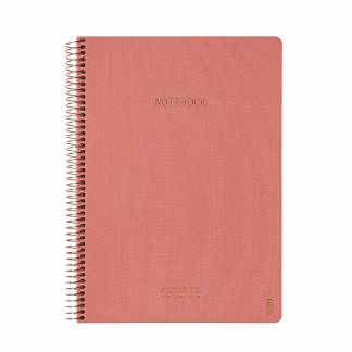 KOZO Notesbog A4 Premium Soft Coral 100 gram cremefarvet papir80 sider med linierKraftigt betræk med linnestruktur. Stilfulde detaljer i bronze. Datolinjer på hver side.