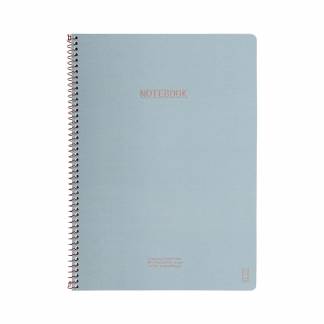KOZO Notesbog A4 Classic Dusty Blue Hvitt papir80 gram papir80 sider med linierKraftig betrækStilfulde detaljer i bronze. Datolinjer på hver side. FSC-mærket.