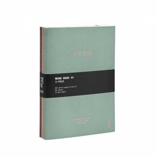 KOZO Notesbog A5 3 Pakke Coffee Sand Aloe Vera 3-pak med bløde KOZO-notesbøger i A5-størrelse med omslag i tre trendy farver.