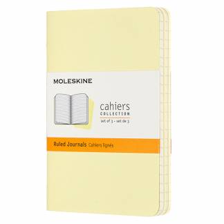 Cahier Journal Linjeret Pocket Gul 3-Pak Moleskine Cahier Journals er flotte letvægts notesbøger. Sælges altid i 3-pak og findes i flere forskellige størrelser, farver og layout.