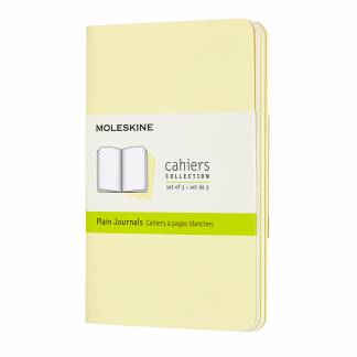 Cahier Journal Blank Pocket Gul 3-Pak Moleskine Cahier Journals er flotte letvægts notesbøger. Sælges altid i 3-pak og findes i flere forskellige størrelser, farver og layout.