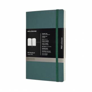 Pro Soft Linjerad Large Grøn Den profesionelle notesbog! PRO-serien fra Moleskine er alsidig og praktisk designet med målet at optimere en arbejdsdag.