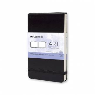 Art Watercolor Album Pocket Sort Moleskine Watercolor album kan absorbere store mængder vand er er perfekt til akvareller. Indeholder 60 sider med 200 gram syrefrit koldpresset papir.