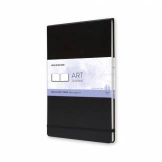 Art Watercolor Album A4 Sort Moleskine Watercolor album kan absorbere store mængder vand er er perfekt til akvareller. Indeholder 60 sider med 200 gram syrefrit koldpresset papir.