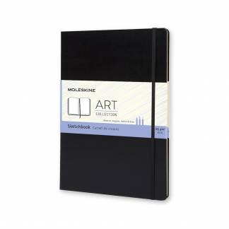 Art Skitsebog A4 Sort Moleskine Sketch Books med kraftigt 165 g/m2 papir som holder til mange udviskninger. Fås i flere størrelser og farver.