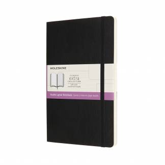 Classic Soft Blank & Linjeret Large Sort Moleskine Classic Notebooks fåes nu med 'double layout. Med kombinationen af blankt og linjeret papir kan kreativiteten nå nye højder!