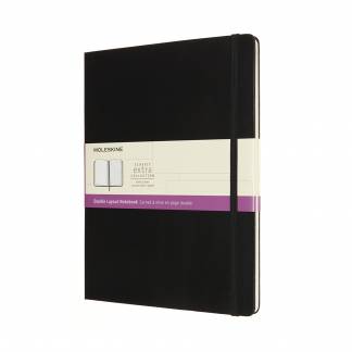 Classic Hard Blank & Linjeret XL Sort Moleskine Classic Notebooks fåes nu med double layout. Med kombinationen af blankt og linjeret papir kan kreativiteten nå nye højder!