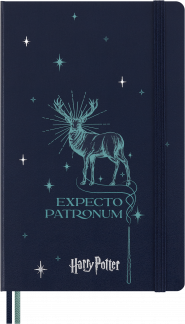 Harry Potter Classic Hard Linjeret Large Patronum Moleskine Limited Edition notesbog med Harry Potter-design og magisk glow-in-the-dark-effekt.